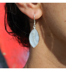 boucles d'oreilles calcédoine argent femme