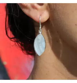 boucles d'oreilles calcédoine argent