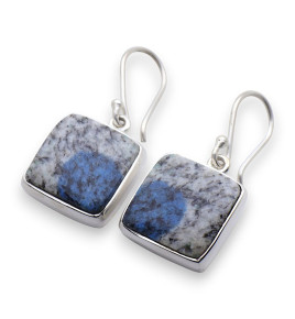 boucles d'oreilles pierre bleue