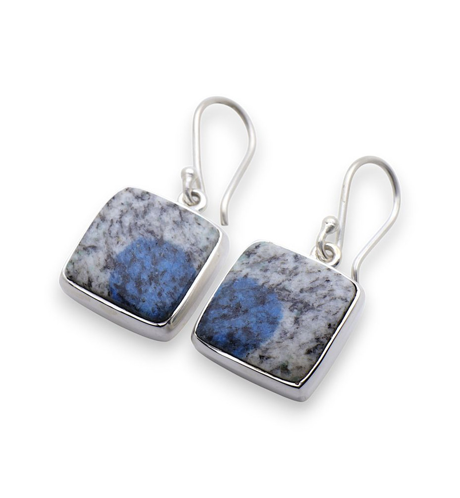 boucles d'oreilles pierre bleue