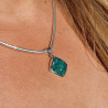 dioptase pendentif argent