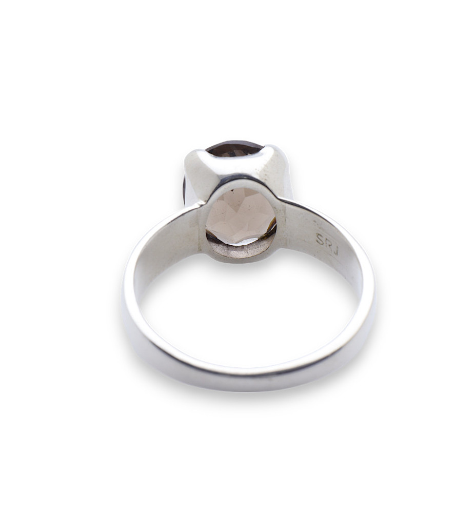 bague avec quartz fumé