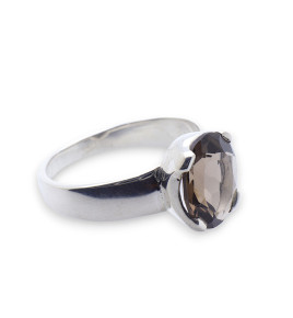 quartz fumé bague