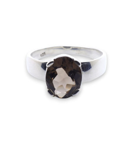 bague argent pierre marron