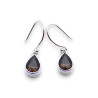 boucles d'oreilles argent quartz fumé