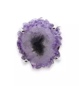 bague argent pierre violette