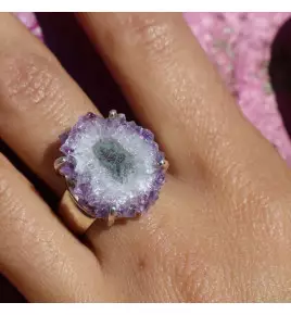 bague améthyste stalactite femme