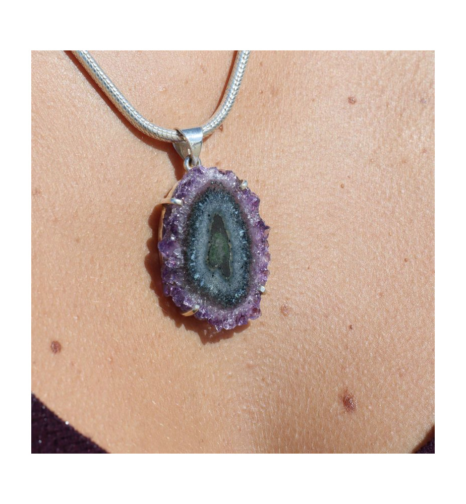 pendentif améthyste naturelle
