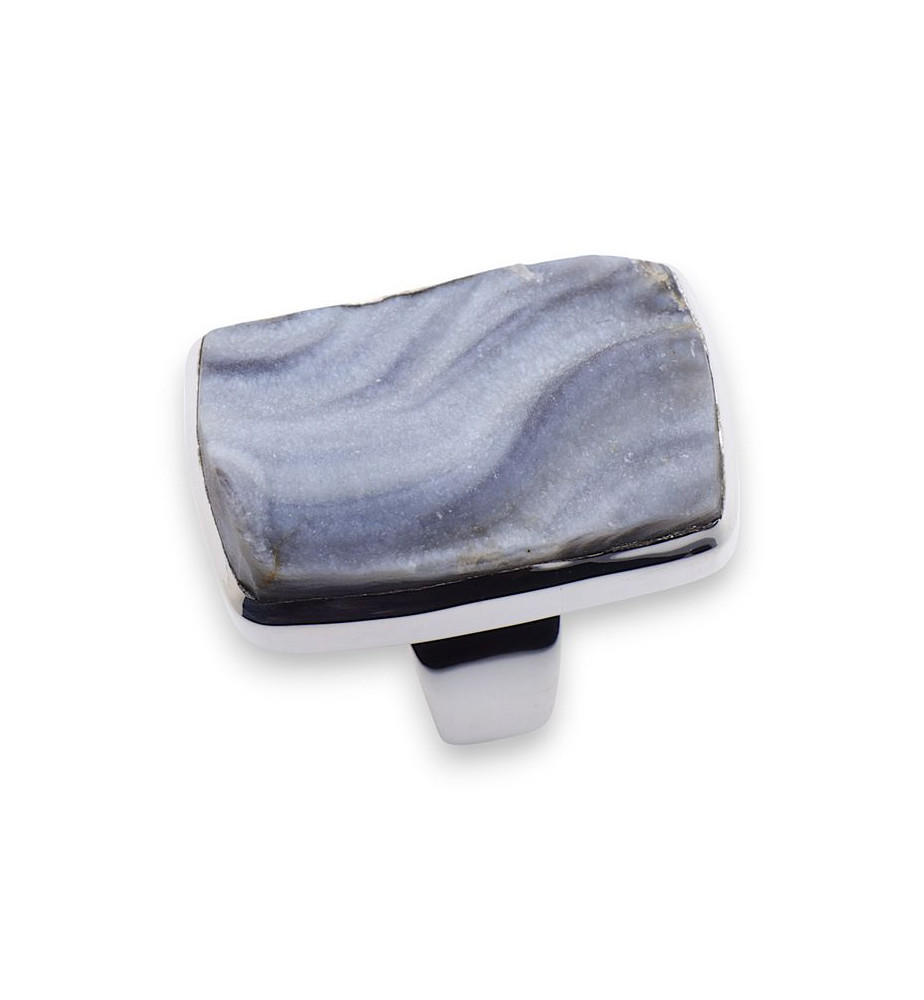 bague argent et pierre bleue