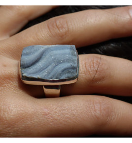 blue chalcedony ring