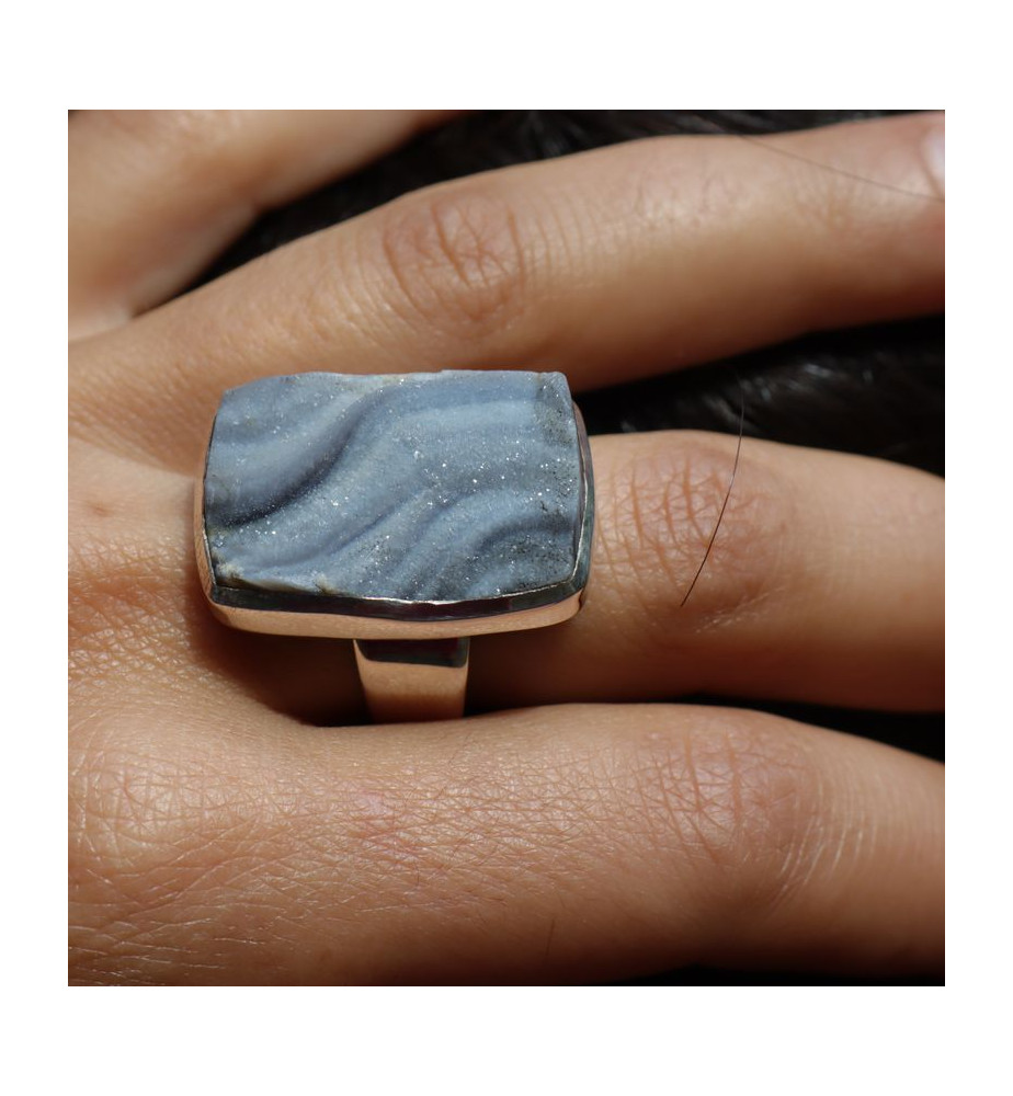 blue chalcedony ring