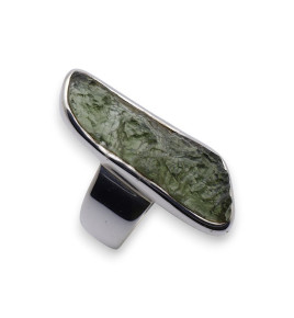 moldavite bague argent femme