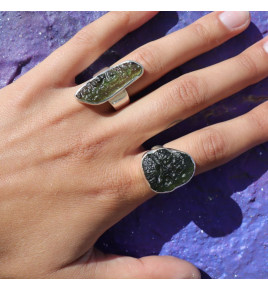 bague moldavite femme