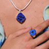 azurite bague en argent