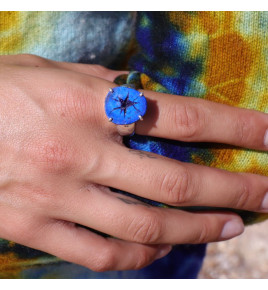 azurite bague argent