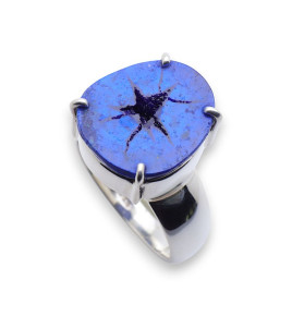 azurite bague argent