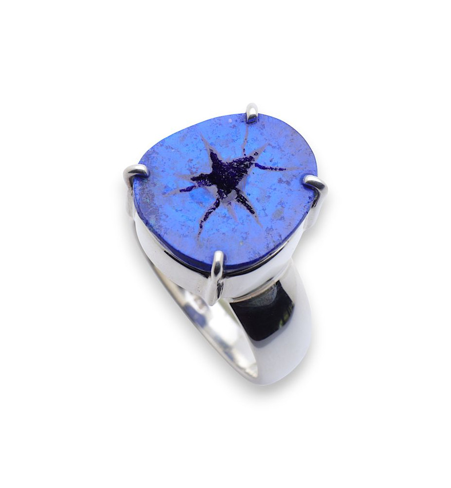 azurite bague argent