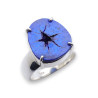 bague azurite bleu