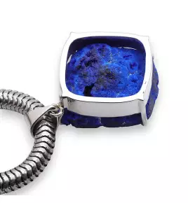 pendentif argent pierre bleue