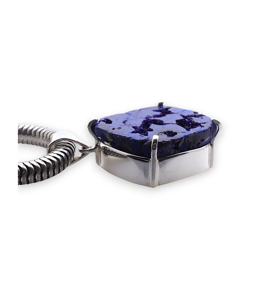 pendentif azurite bleue
