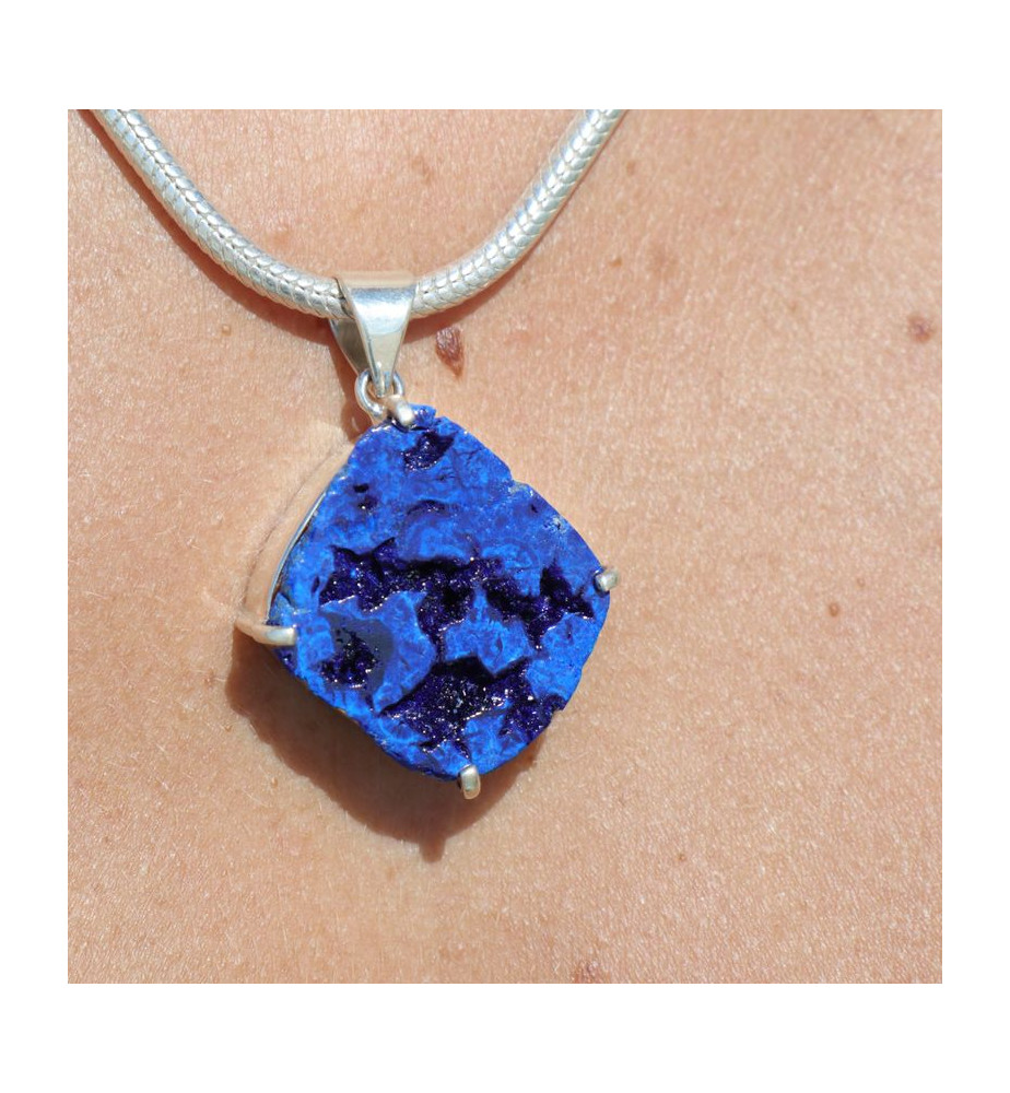 pendentif azurite bleu