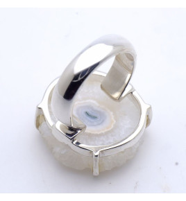 bague argent avec quartz solaire stalactite