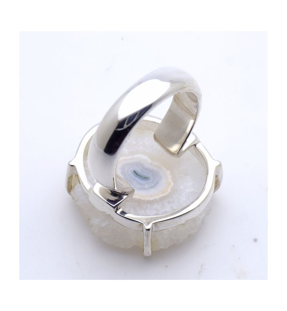 bague argent avec quartz solaire stalactite
