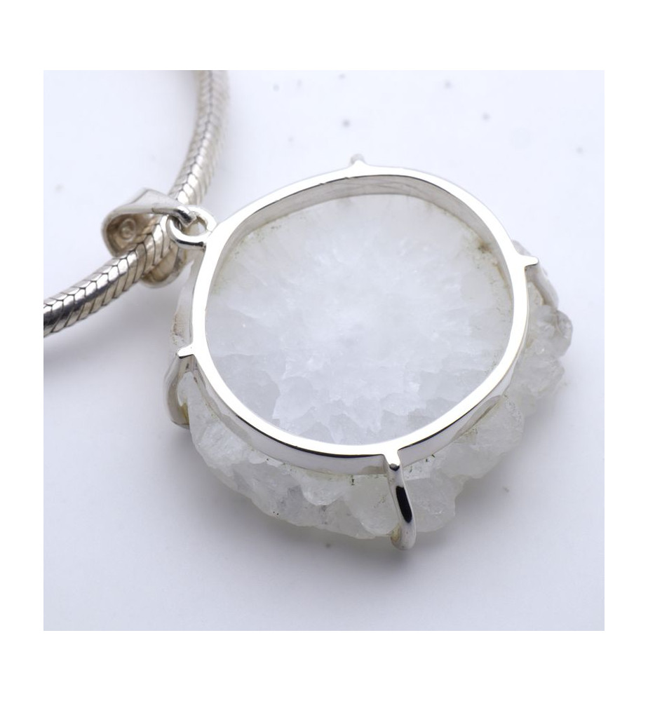pendentif quartz solaire argent femme