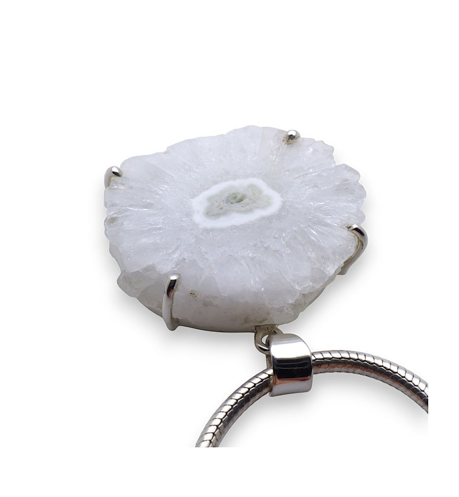 pendentif quartz solaire argent