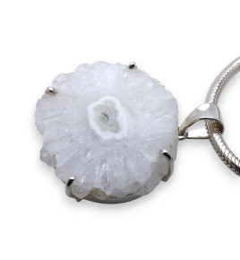 pendentif argent et quartz solaire