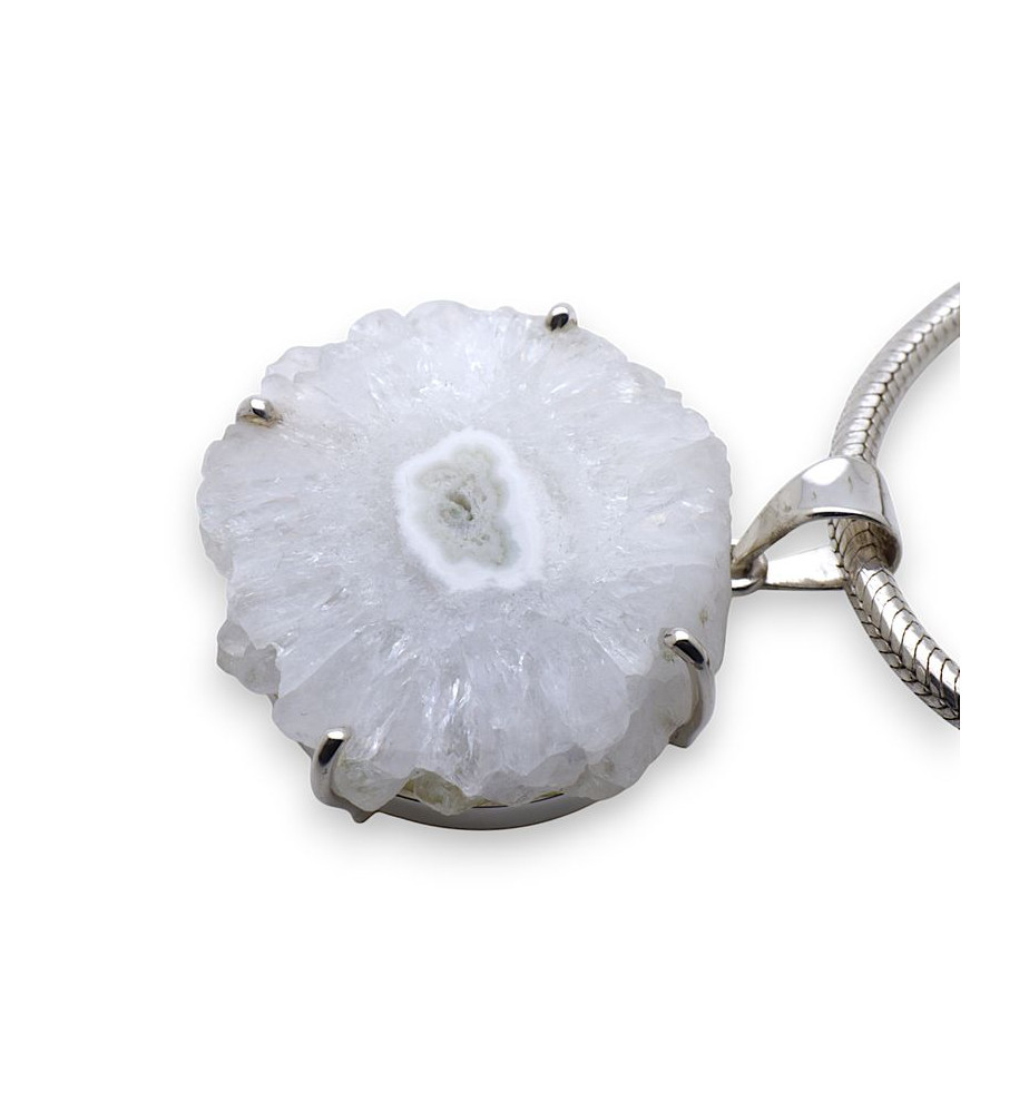 pendentif argent et quartz solaire