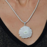 pendentif argent et quartz solaire