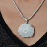 pendentif argent et quartz solaire femme