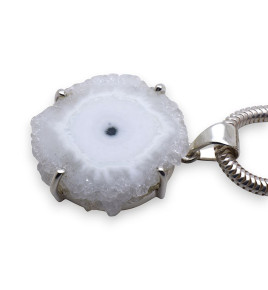 pendentif argent et quartz solaire
