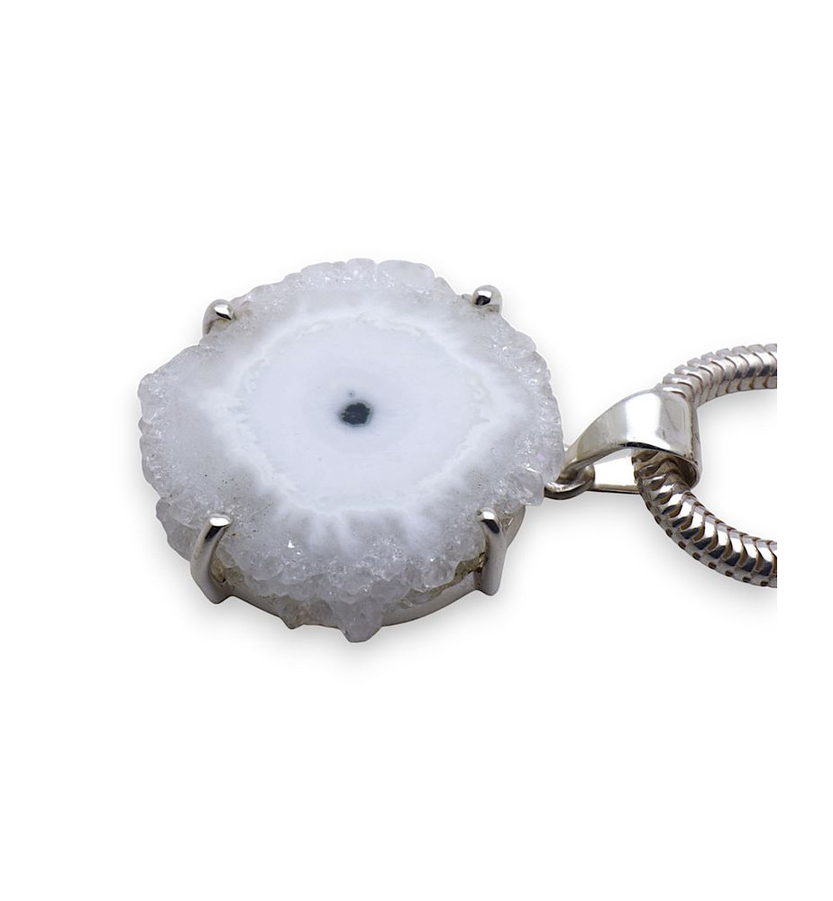 pendentif argent et quartz solaire