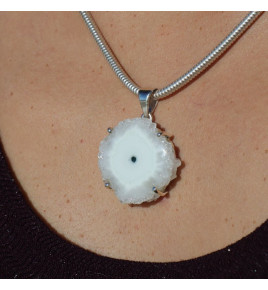 pendentif quartz solaire argent femme