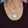 pendentif argent et quartz solaire femme