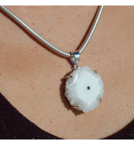 pendentif argent et quartz solaire