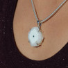 pendentif quartz solaire argent