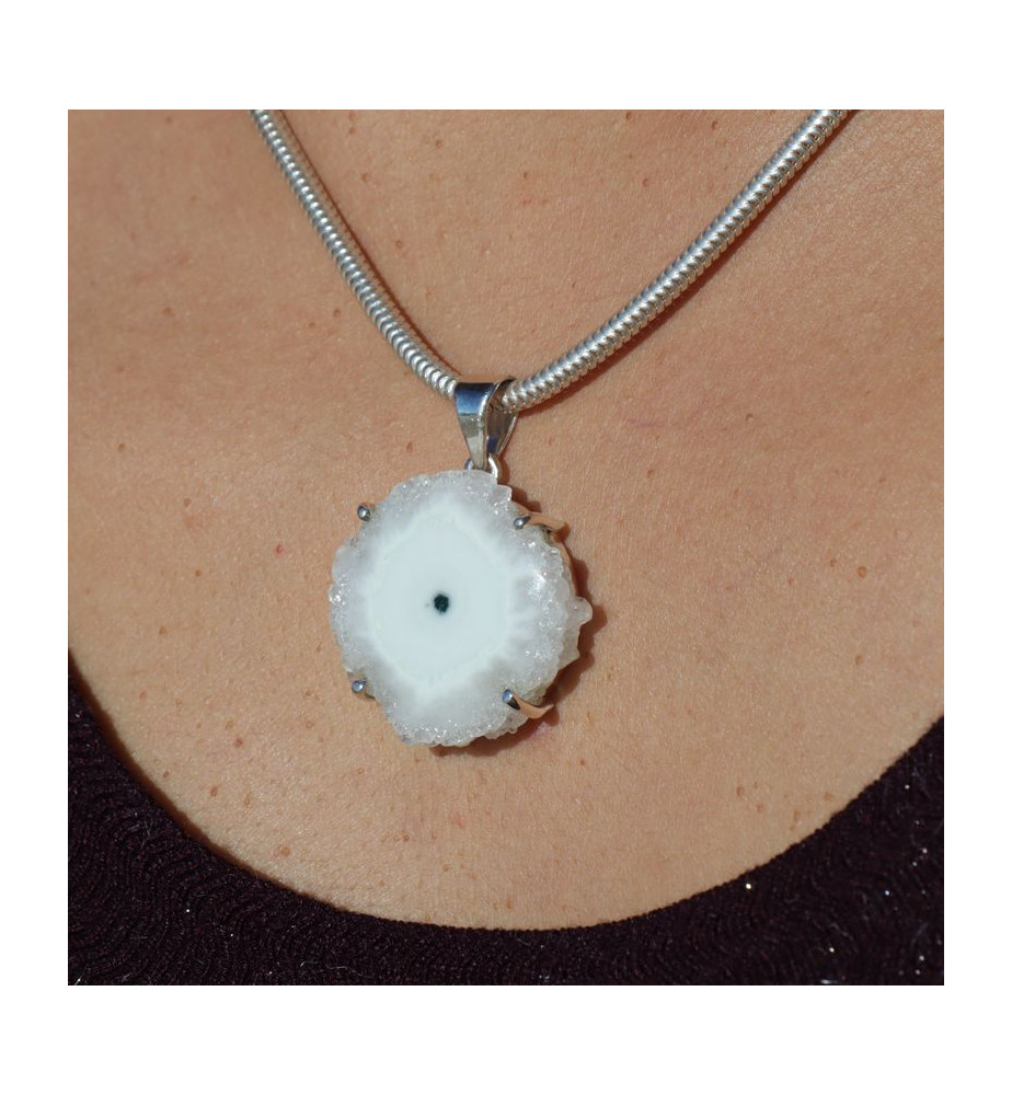 pendentif argent et quartz solaire bijouterie