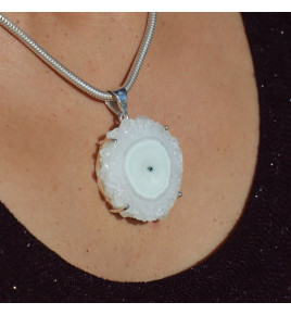 pendentif quartz solaire argent femme