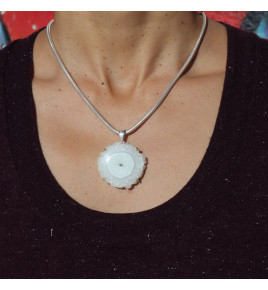 pendentif quartz solaire argent