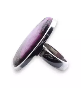 bague argent avec cobalto calcite