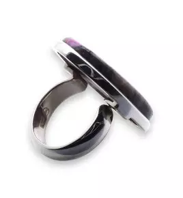 bague argent pierre rose