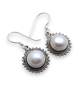 nacre blanche boucles d'oreilles