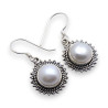 nacre blanche boucles d'oreilles