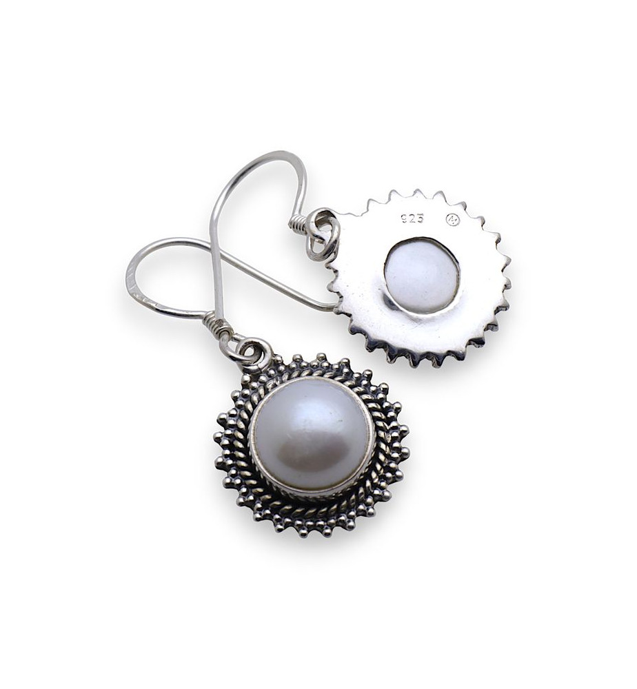 boucles d'oreilles nacre argent