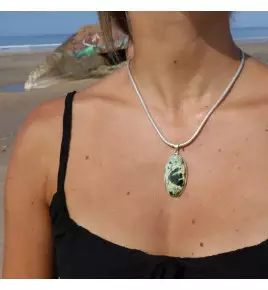 pendentif calcédoine verte