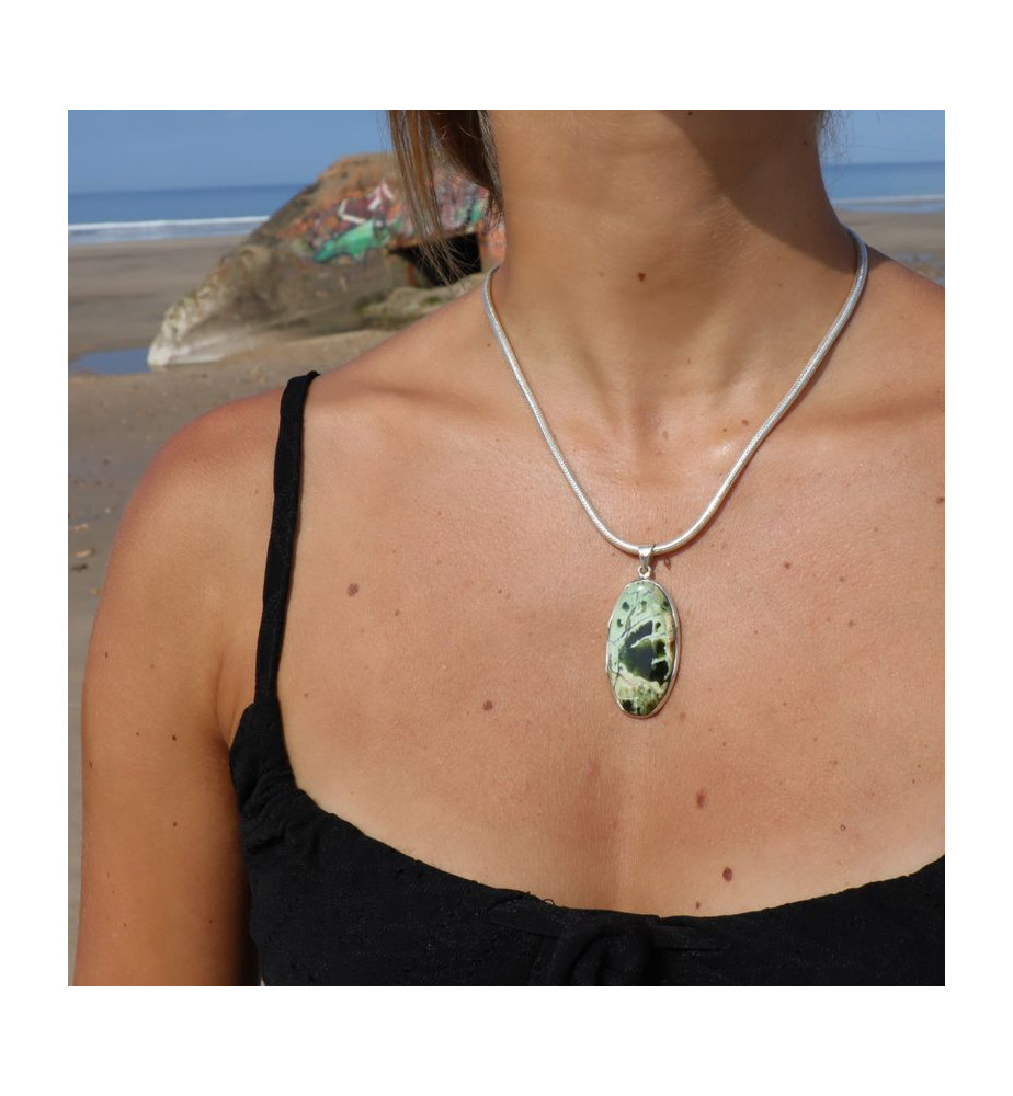 calcédoine chrome pendentif