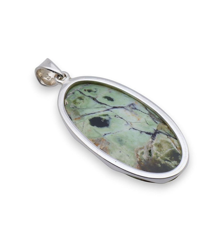 calcédoine chrome pendentif argent